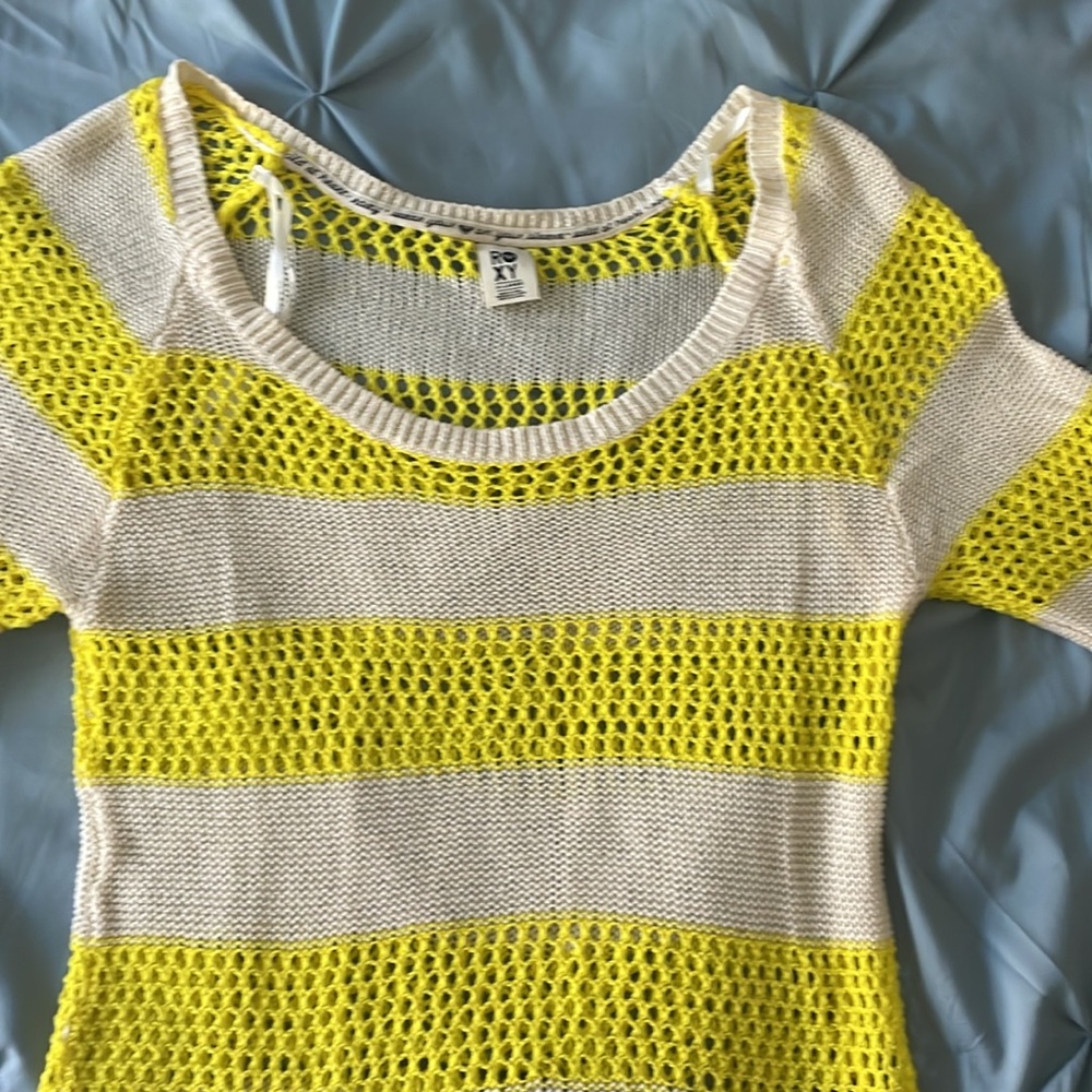 YELLOW & WHITE COTTON SWEATER